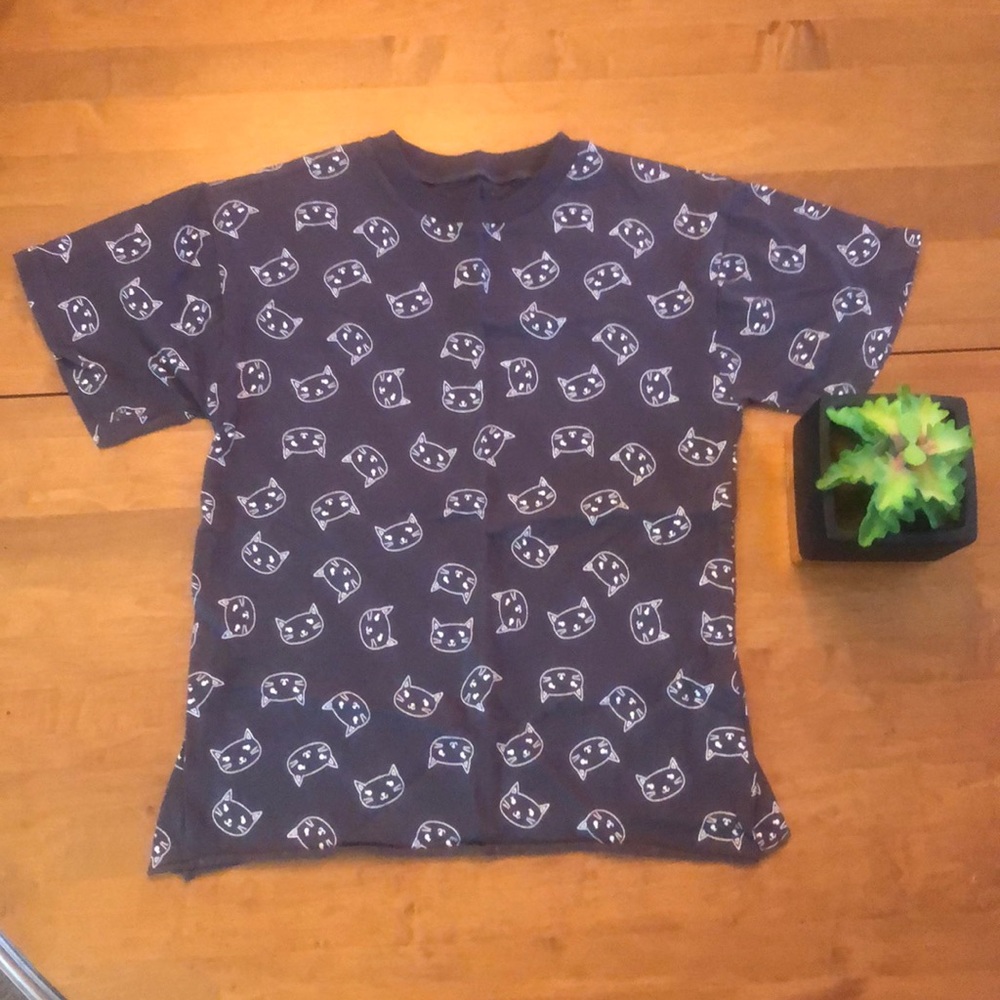 Awake cat face print - xs